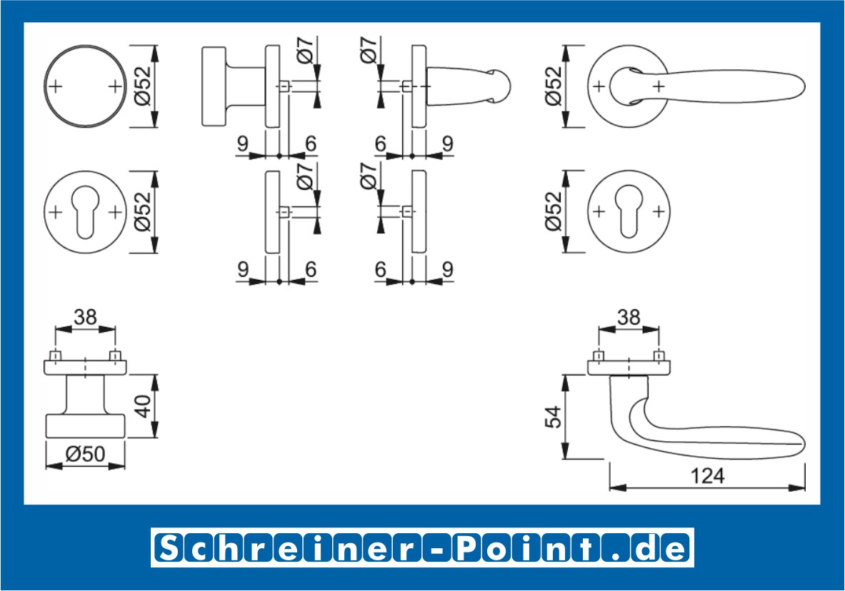 Hoppe Verona Edelstahl Rosettengarnitur F69 E1800Z/42KV/42KVS, 2821363, 2821494, 2821507